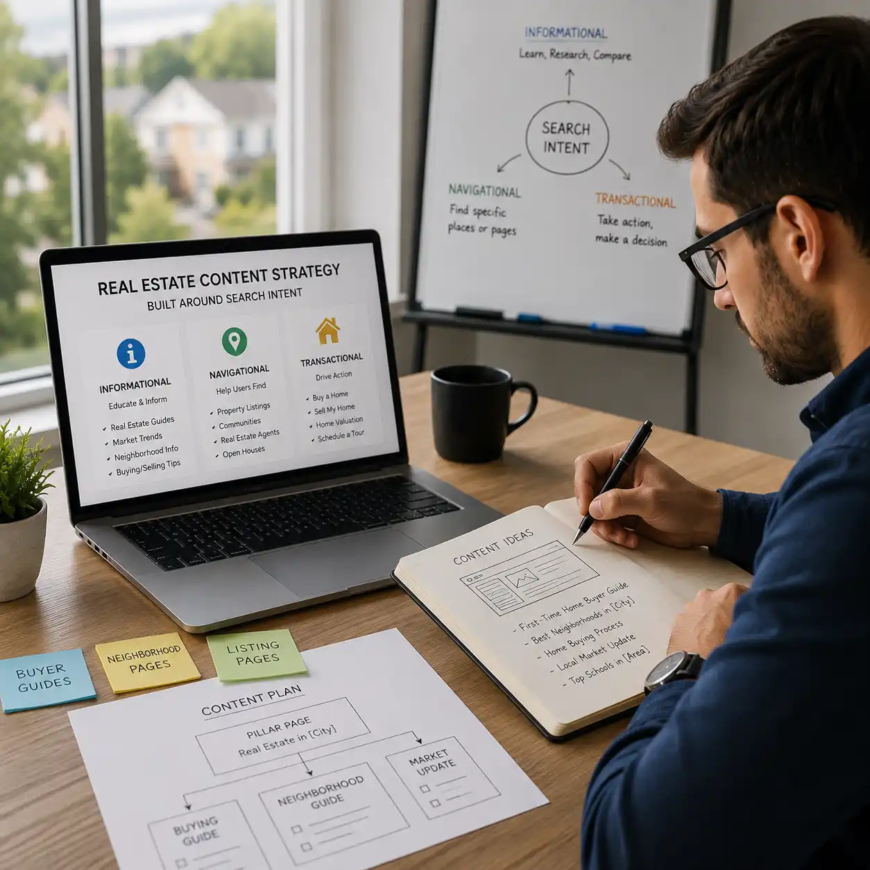 Buyer researching real estate online