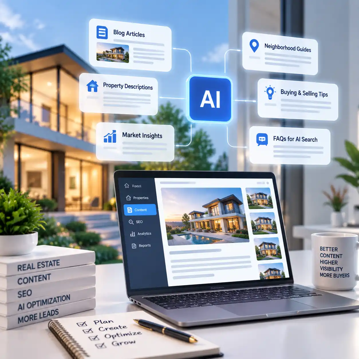 Writer working on real estate content