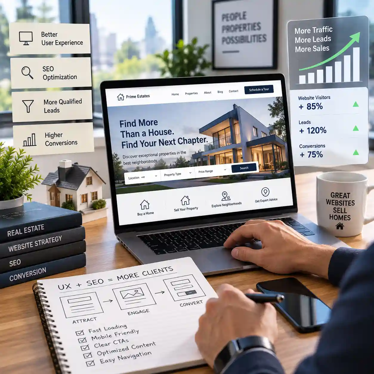 Person browsing a real estate website