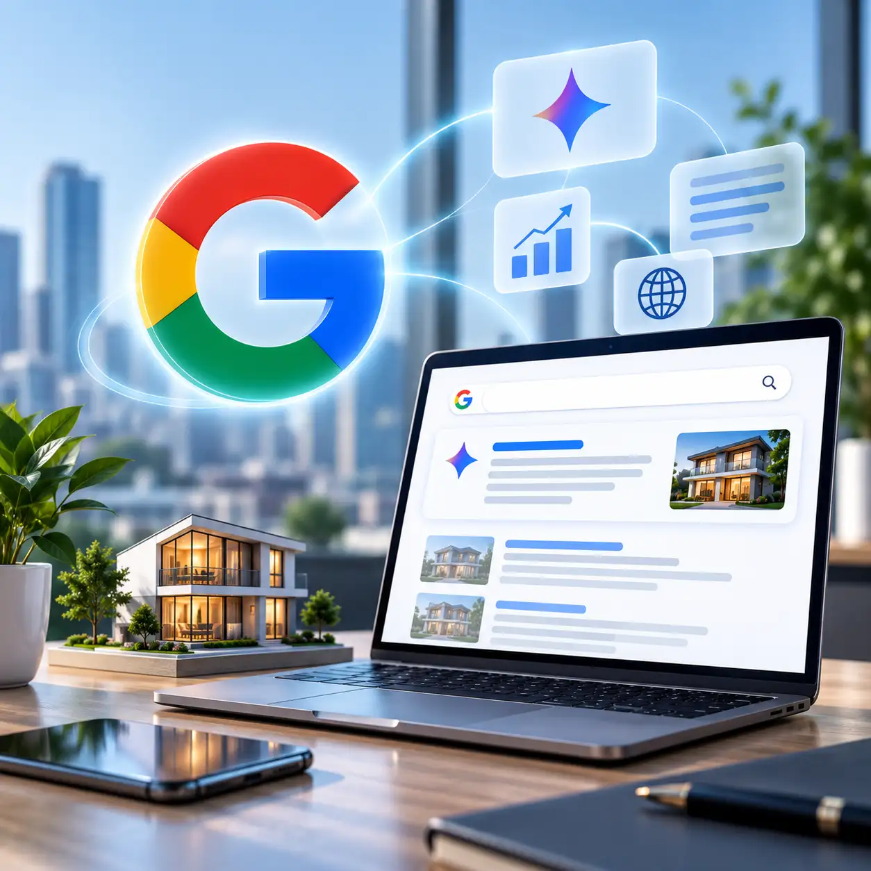 Person searching for real estate information on a laptop